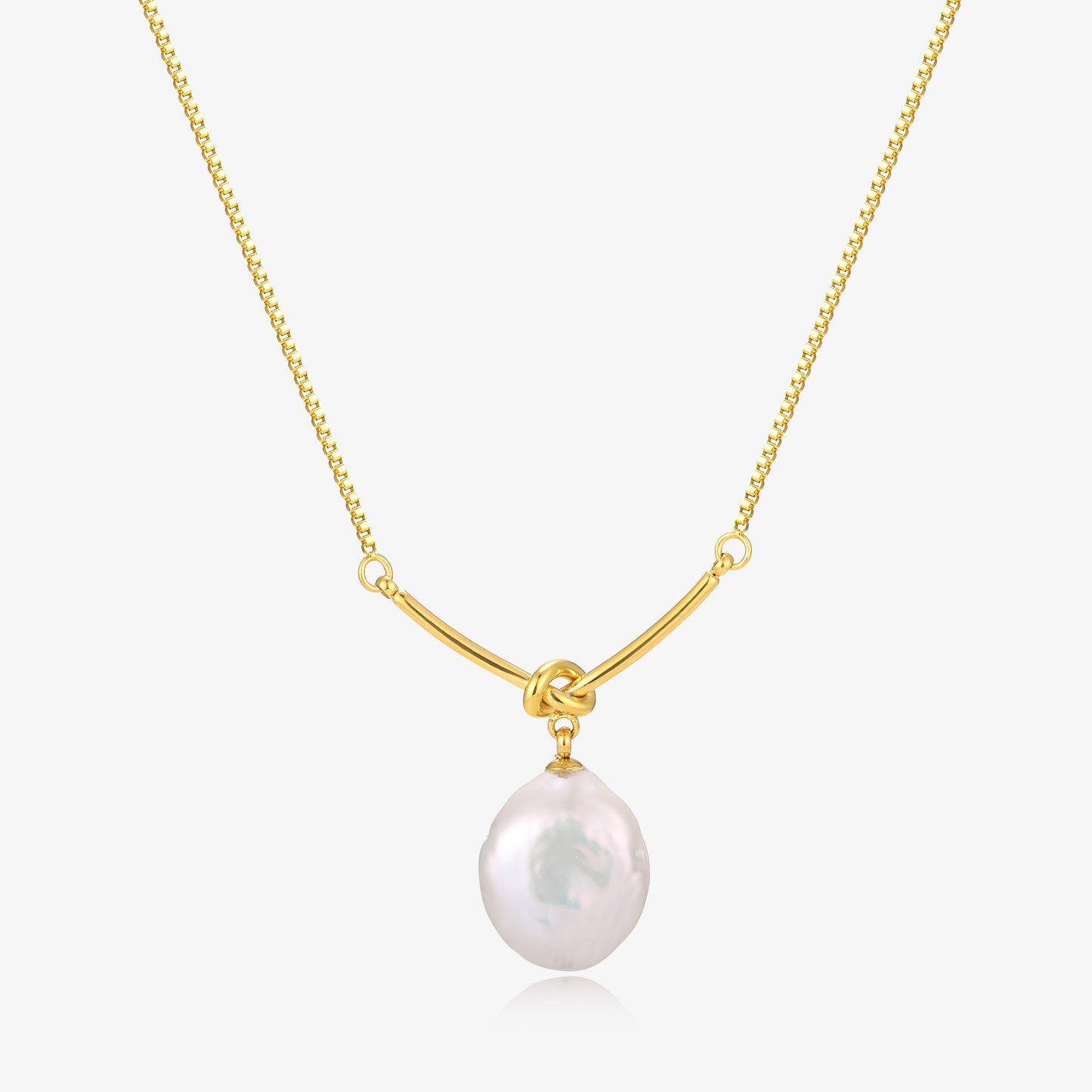 Elegant Simple Knot Design Pearl Necklace