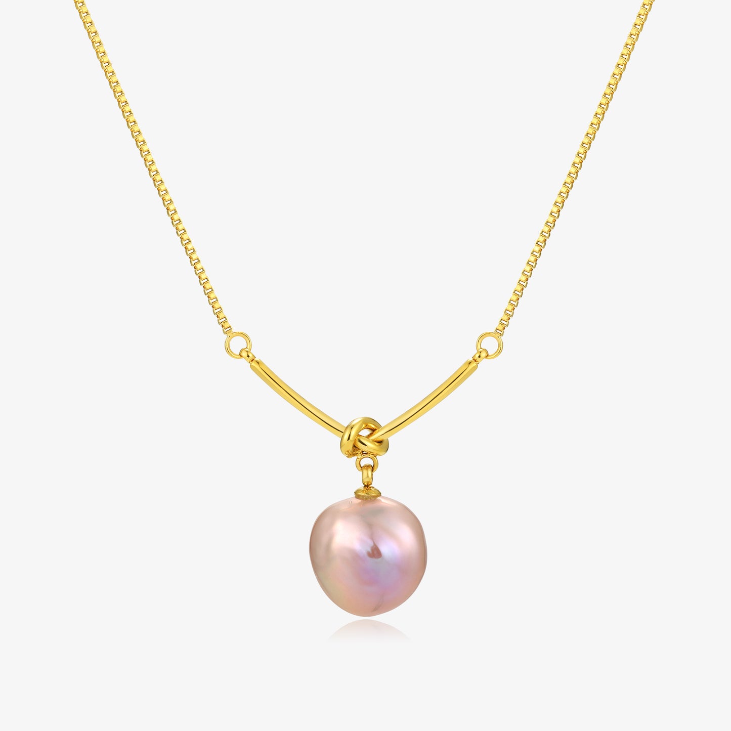 Elegant Simple Knot Design Pearl Necklace