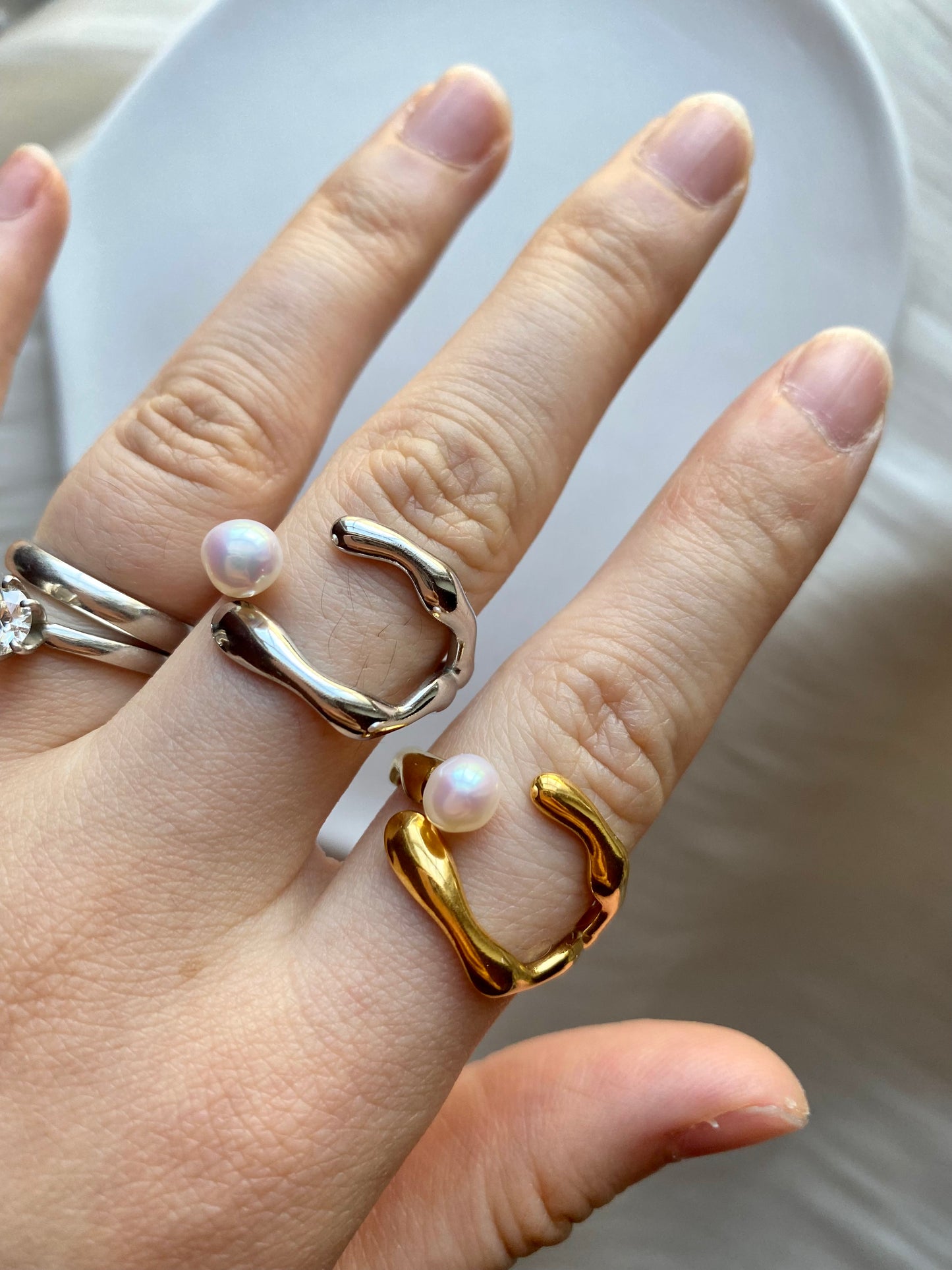 Artisan Elegance: Keshi Pearl Ring