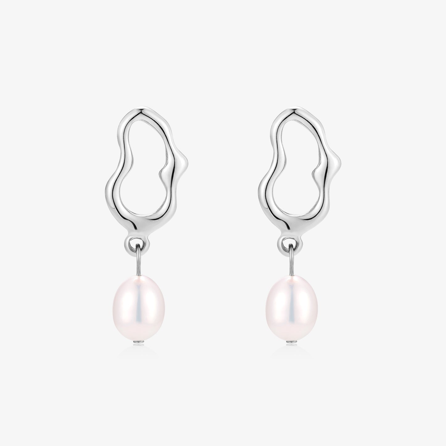 Rice Shape Fresh Water Pearl Earrings