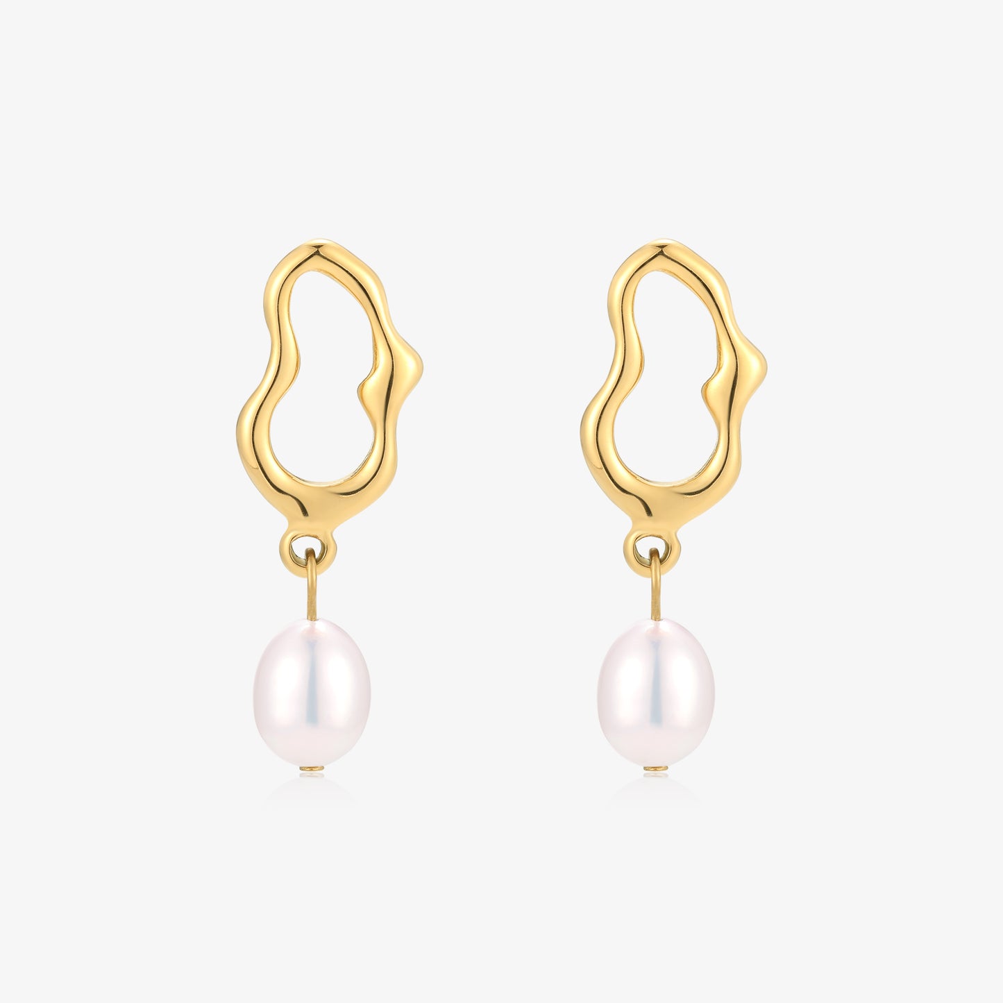 Rice Shape Fresh Water Pearl Earrings