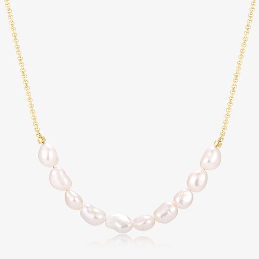 Smiling Face Design Fresh Water Pearl Necklace
