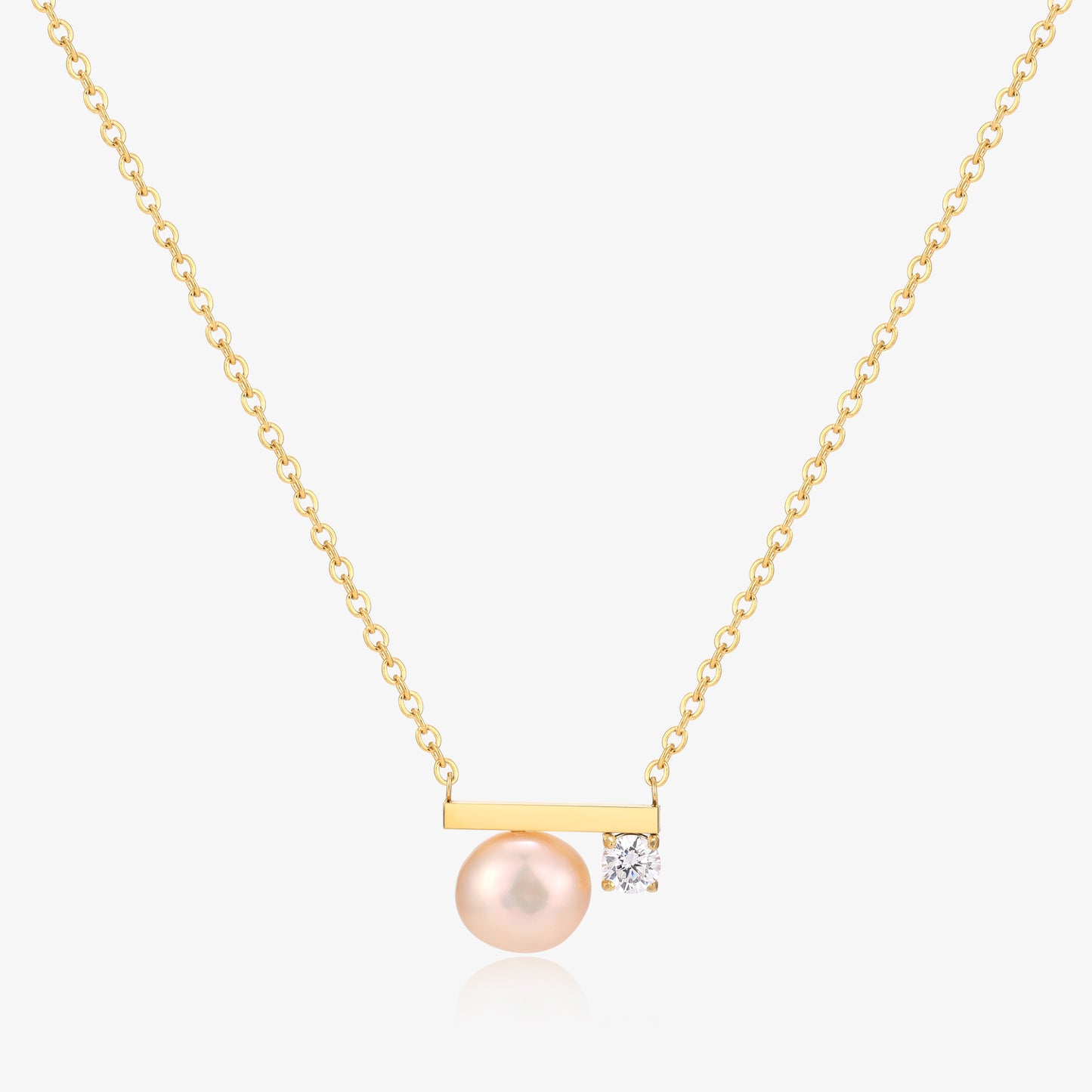 Simple Balance Design Freshwater Pearl Necklace