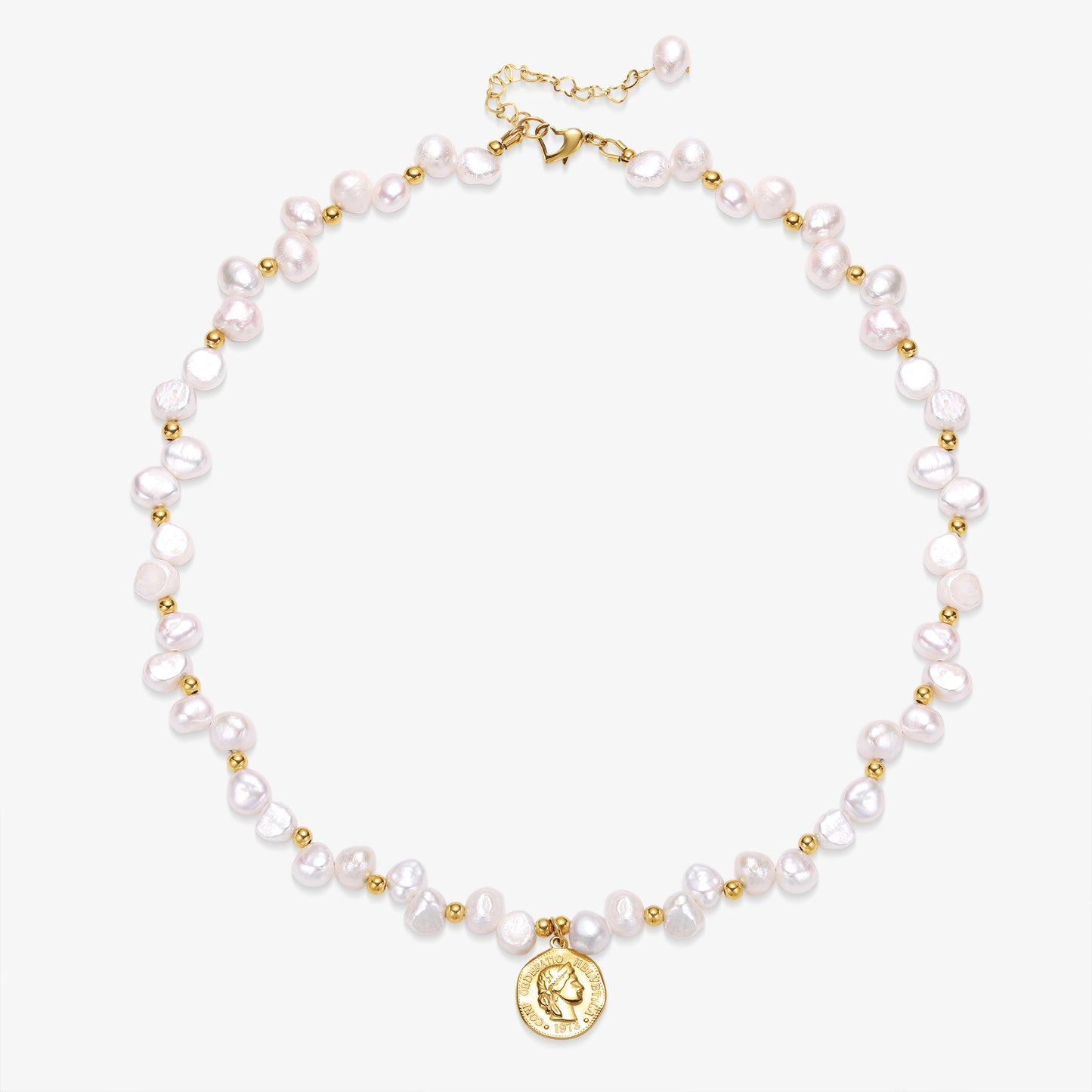 Fresh Water Pearl Necklace With Coin Pendant